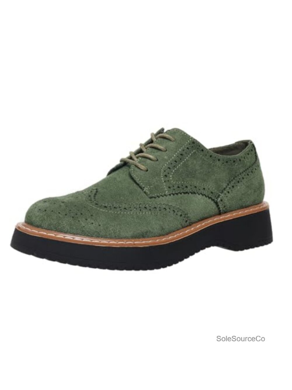 Suede Platform Lace-Up Oxfords Wingtip Brogue Women's Comfort Shoes